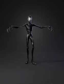 Create a terrifying highly disturbing game ready 3D horror creature f