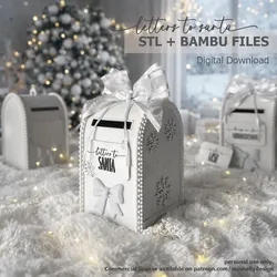 Letters to Santa Mailbox STL | Christmas 3D Print | Bambu 3MF | Single-Colour or Multi-Colour