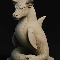 Orca-Bull Hybrid Creature – Powerful Mythical Animal 3D Model for Printing
