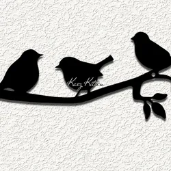Other STL Descărcare - 3 birds branch set WALL ART HOME DECOR - Kaoz Kitten