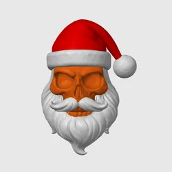 🎅💀 Santa Skull – Christmas Horror Bust | 3D Print Model (STL + 3MF Colored)