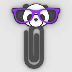 Stationery & Learning Tools STL Download - panda bear with glasses - Paper clip - bookmark - STL fileby TeoRk