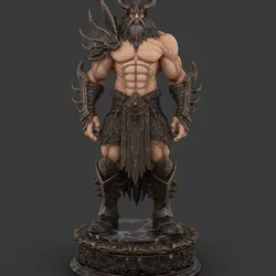 Demonic Warrior Statue STL | Infernal Fighter 3D Print Model
