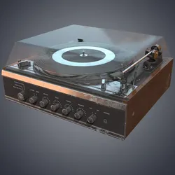 Gramophone retro Low-poly 3D model