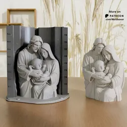 Holy Family Matrix for Silicone Candle Mold (Relief Nativity)