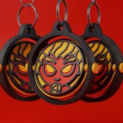 3D Printer Accessories STL Descărcare - 4 FANTASTIC KEYCHAIN - THE HUMAN TORCH - JTR STUDIO
