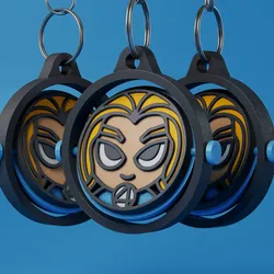 3D Printer Accessories STL indir - 4 FANTASTIC KEYCHAIN - INVISIBLE WOMAN - JTR STUDIO