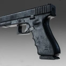 Black Glock 17 Pistol High Quality Model 3D model 3D model