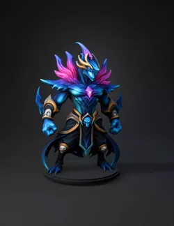 dragon warrior figure with ornate armor blue scales crystal gem sku
