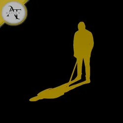 Home Decorations & Ornaments STL Descărcare - Person with shadow - Silhouette - 2D Wall Art Decor - AT Design