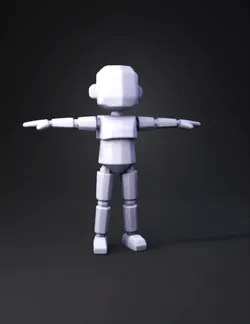 Low poly stylized 3D game stylized character cozy resident oversized