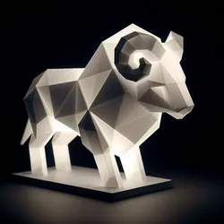 Lowpoly Goat Figurine Model for Animal 3D Printing