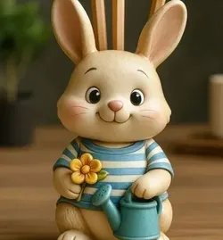 Rabbit Pen Holder Flower Pot