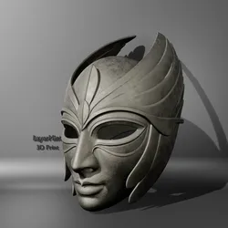 Sculptures & Artworks STL Download - Futuristic Warrior Mask – Artistic Sci-Fi Face Armorby LayerMint