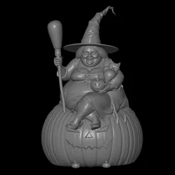 Sculptures & Artworks STL indir - hallowen witch pumpkin model - BiLeN MeSH SToRe