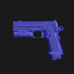 SIG SAUER P211 GTO with OLIGHT PL-3 PL-3S P211-GTO Real Size 3D Scan High Quality Gun Mold