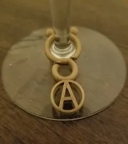 Wine glass charms set with a box