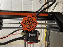 X-axis cable strain relief with hexagon grid for Prusa MK2, MK2.5, and MK3 series and Prusa mini