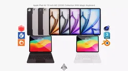 Apple iPad Air 13 inch M2 2024 Collection With Magic Keyboard 3D model