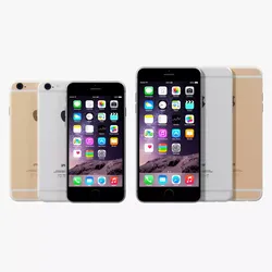 Apple iPhone 6 and Apple iPhone 6 Plus Collection Low-poly 3D model