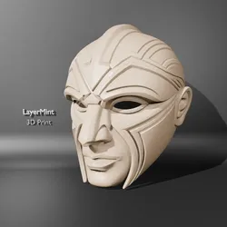 Cosplay STL indir - Geometric Warrior Mask STL - LayerMint