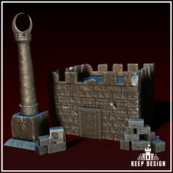 Sultanate Outpost – Fortified Building, Crescent Spire & Supply Barricades