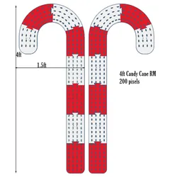 4ft Candy Cane for Seed Pixels & 12mm Bullet WS2811 – xLights xModel