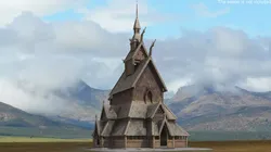 Borgund Stave Church in Norway 3D model