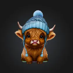 Cuddly Highland Cow Figurine