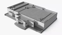 Flat Roof Building White 3D model