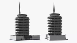 Helical Office Tower with Spire White 3D model