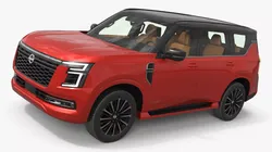 Nissan Armada Premium SUV with Brown Interior Red 3D model