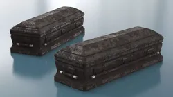 Old Wooden Coffin Covered with Earth 3D model