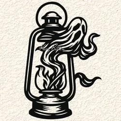 Other STL indir - Haunted Ghost Lamp Halloween Wall Art Home Decor - Kaoz Kitten