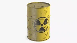 Radioactive Waste Barrel with Radiation Symbol 3D model