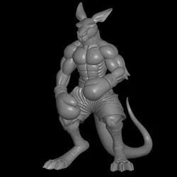 Sculptures & Artworks STL indir - boxer kangaroo design - BiLeN MeSH SToRe