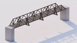 Structural engineering of wood bridge structure 3D model