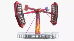 Amusement Park Attraction on Platform 3D model