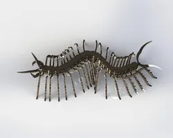 Centipede, millipede, sheet metal puzzle, metalcraftdesign, 3d model, puzzle, insect