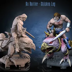 Characters & Creatures STL تنزيل - Ax Battler mounted Chicken Leg - Dragun Studios