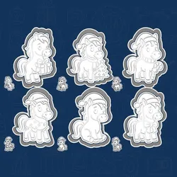 Christmas | New Year cookie cutters - "Horse" symbol of the 2026 year set / bundle - 6 pieces
