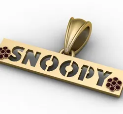 Custom “SNOOPY” Style Bar Pendant – 3D Printable Jewelry Model
