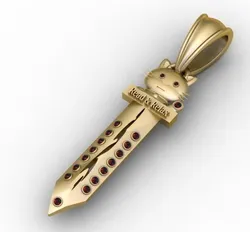 Cute Cat Sword Pendant 3d Printable Model