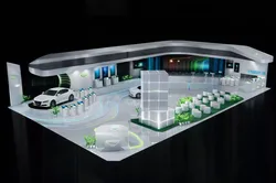 Futuristic Electric Vehicle Exhibition Booth 3D Model 3D model