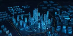 Futuristic Neon Cityscape 3D Model 3D model