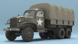 GMC CCKW-353 Military Cargo Truck with Canvas Cover Vintage 3D model