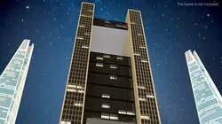 High-Rise Twin Column Complex with Sky Platform 3D model