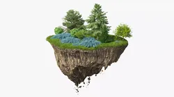 Levitating Forest Rock 3D model