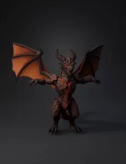 Massive oversized dragon wings spread wide gigantic leathery bat wing