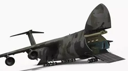 Military Cargo Transport Aircraft Nose Open with Interior 3D model